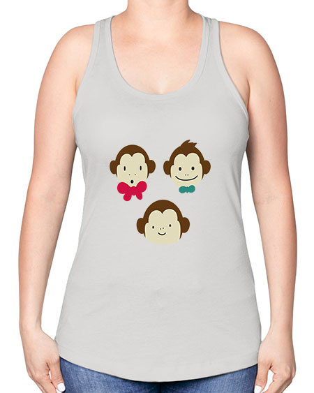 Cute_little_monkeys_5425 - monkey -Racerback Tank