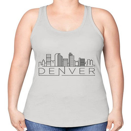 Denver Minimal Skyline 658# - cities -Racerback Tank