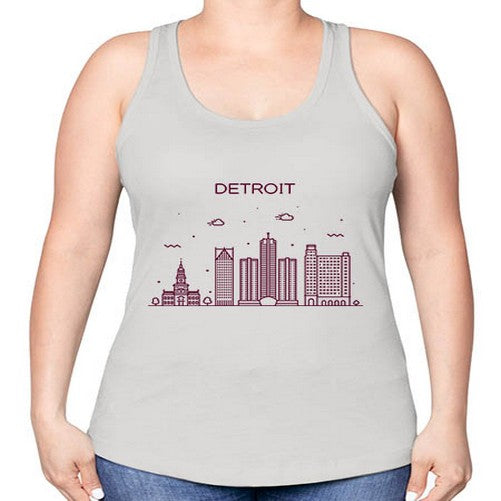 DetroitMI 663# - cities -Racerback Tank