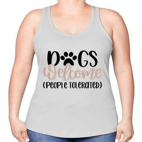 Dogs Welcome Style 21# - dogs -Racerback Tank