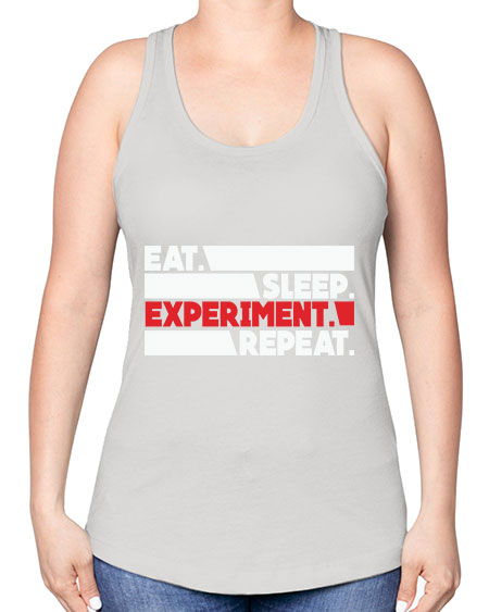 EatSleepExperimentRepeatScientistSkinite Scientist Skinite 274# - general science -Racerback Tank