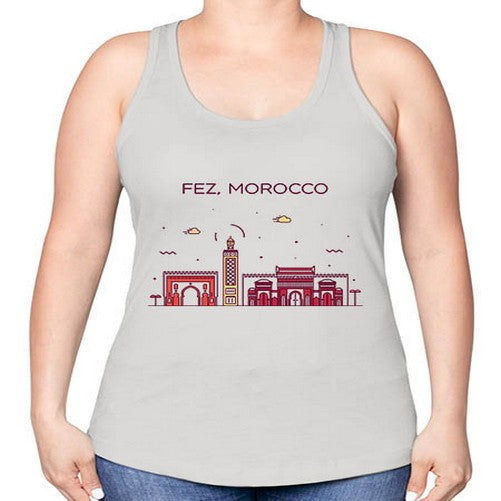 Fez 720# - cities -Racerback Tank