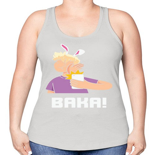 Funny Anime Baka Rabbit Slap Anime 228# - anime -Racerback Tank