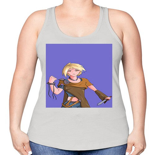 Girl hold knife 12# - anime -Racerback Tank