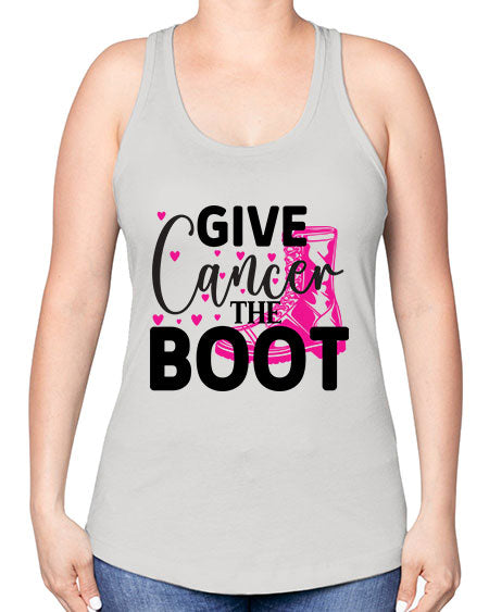 Give Cancer the Boot 24# - breast cancer -Racerback Tank