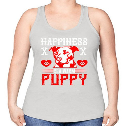Happiness is a warm puppy Style 201# - dogs -Racerback Tank
