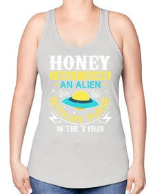 Honey i beat down an alien 4# - ufo -Racerback Tank