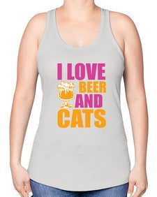 I Love Beer And Cats - cats -Racerback Tank
