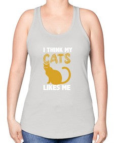 I Think My Cats - cats -Racerback Tank