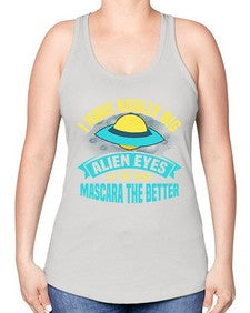I have really big alien eyes 16# - ufo -Racerback Tank