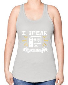 I speak technology 37# - computer -Racerback Tank