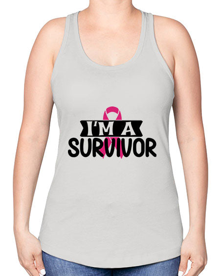 Im a Survivor 17# - breast cancer -Racerback Tank