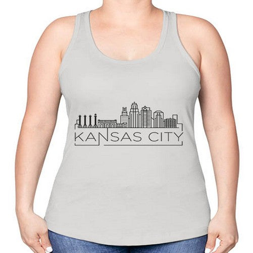 Kansas City Minimal Skyline 1009# - cities -Racerback Tank