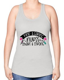 Kind Caring Nurse Smart Strong Style Style 1032# - nurse -Racerback Tank