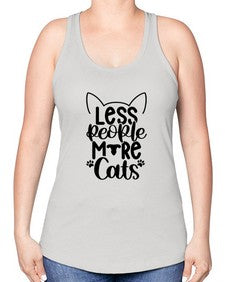 Less People More Cats Style 97# - cats -Racerback Tank