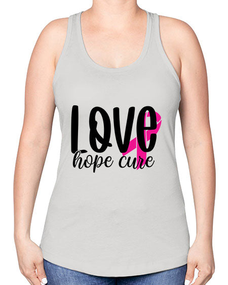 Love Hope Cure 13# - breast cancer -Racerback Tank
