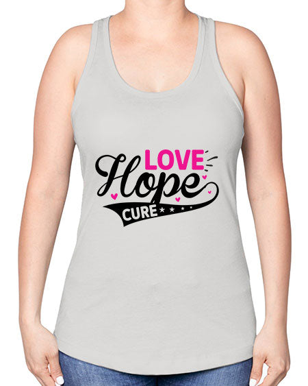 Love Hope Cure 14# - breast cancer -Racerback Tank