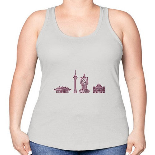 Macau 1197# - cities -Racerback Tank