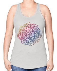 Mandala Dream Rainbow Glitter 760# - mandala -Racerback Tank