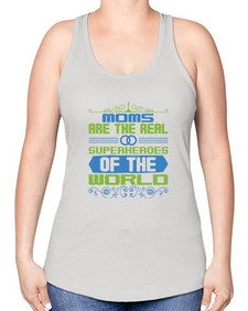 Moms are the 171# - cartoon super hero -Racerback Tank