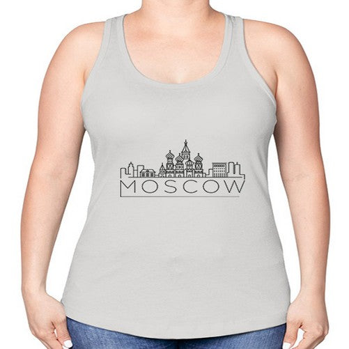 Moscow Minimal Skyline 1353# - cities -Racerback Tank