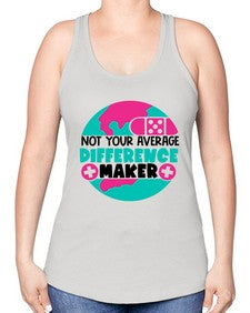 Not Your Averange Difference Maker Style Style 1139# - nurse -Racerback Tank