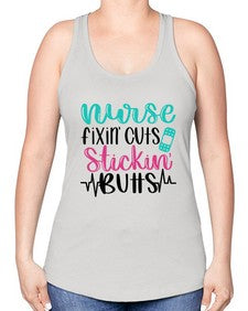 Nurse Fixin Cuts Stickin Style Style 1153# - nurse -Racerback Tank