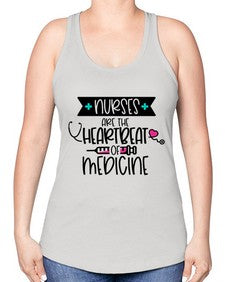 Nurses Are The Heartbeat Of Medicine Style Style 1231# - nurse -Racerback Tank