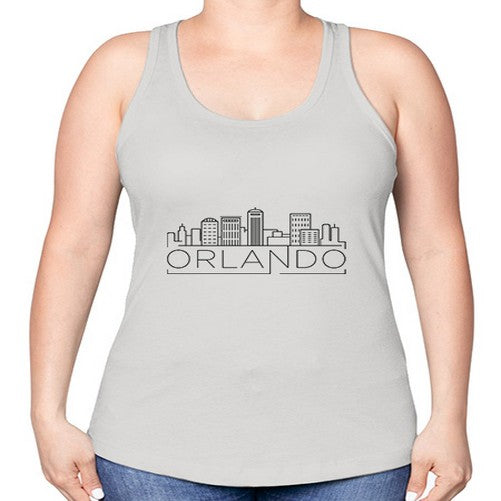 Orlando Minimal Skyline 1540# - cities -Racerback Tank