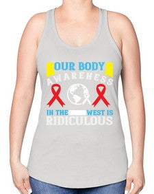 Our body awareness in the West is ridiculous Style 33# - Self awareness -Racerback Tank