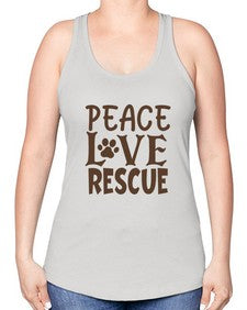 Peace Love Rescue Style 23# - cats -Racerback Tank
