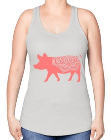 PigMandala 985# - mandala -Racerback Tank