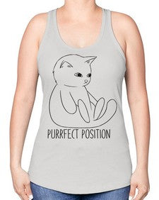 Purrfect Position - cats -Racerback Tank