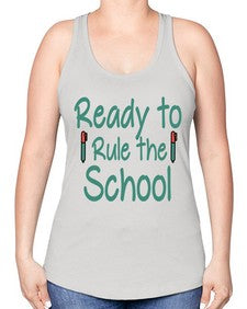 Ready to Rule the School 740# - graduation -Racerback Tank