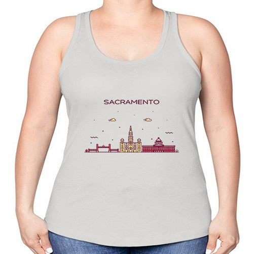 SacramentoCL 1763# - cities -Racerback Tank