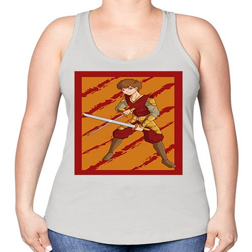 Samurai boy 95# - anime -Racerback Tank