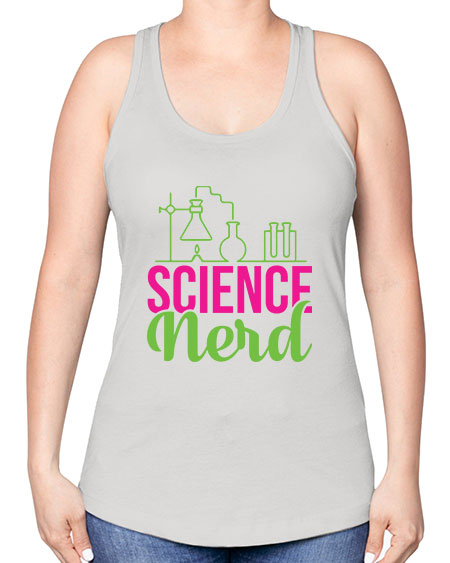 Science Nerd 60# - general science -Racerback Tank