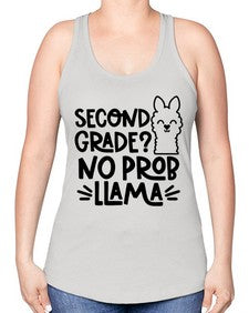 Second Grade No Prob 830# - second grade -Racerback Tank