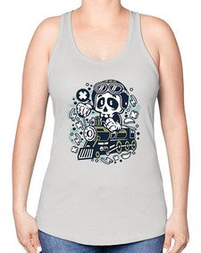 Skull Train 1067# - skull and bones -Racerback Tank