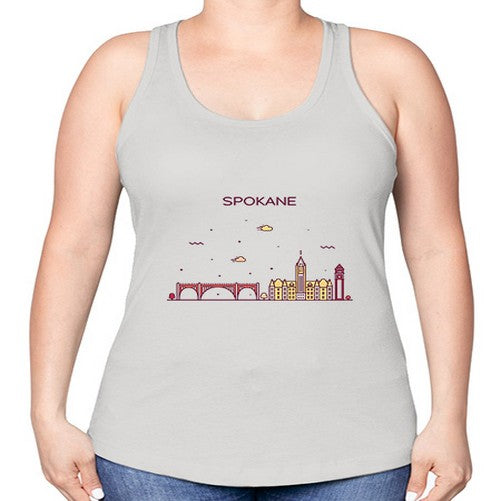 Spokane 1880# - cities -Racerback Tank