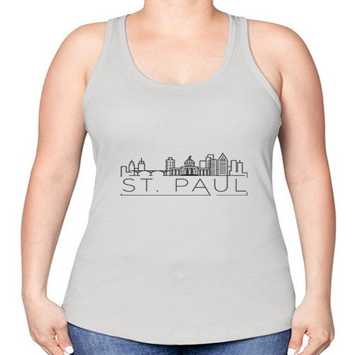 St Paul Minimal Skyline 1883# - cities -Racerback Tank