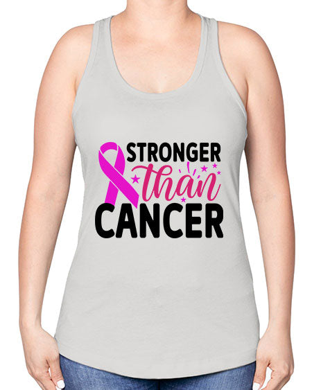 Stronger Than Cancer 6# - breast cancer -Racerback Tank