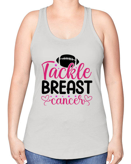 Tackle Breast Cancer 4# - breast cancer -Racerback Tank