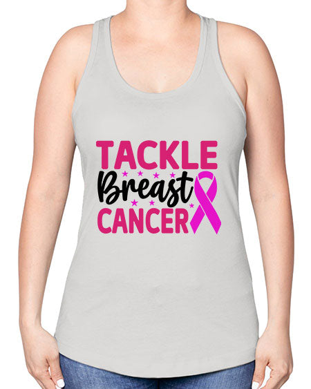 Tackle Breast Cancer 5# - breast cancer -Racerback Tank