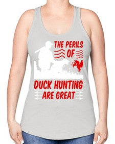 The perils of duck hunting are great Style 14# - ducks -Racerback Tank