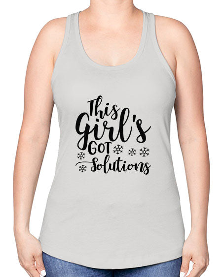 This Girl s Got Solutions 17# - general science -Racerback Tank