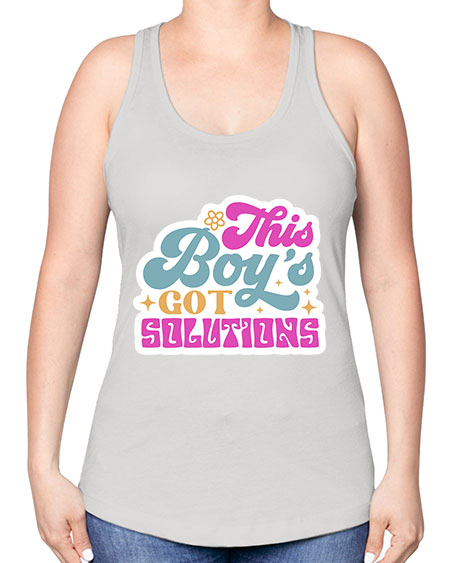 This boys got solutions 19# - general science -Racerback Tank