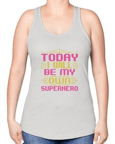 Today i will be 255# - cartoon super hero -Racerback Tank