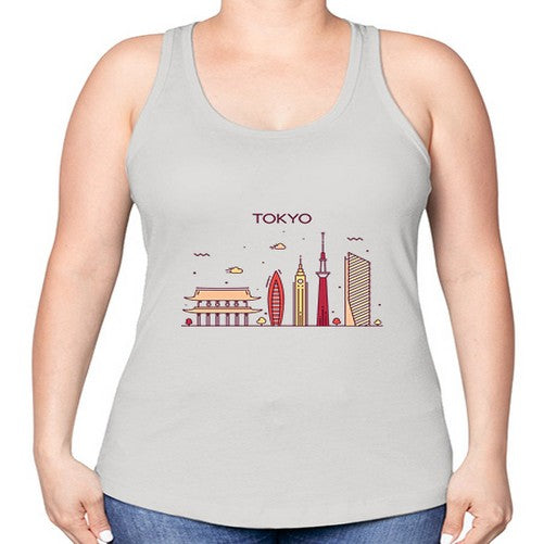 Tokyo 2001# - cities -Racerback Tank