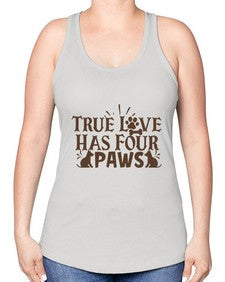 True Love Has Four Paws Style 24# - cats -Racerback Tank